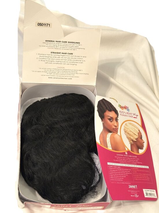 Janet Collection Human Hair Wig Mommy Color 1 Black NIB Tangle Free Costume main image 4